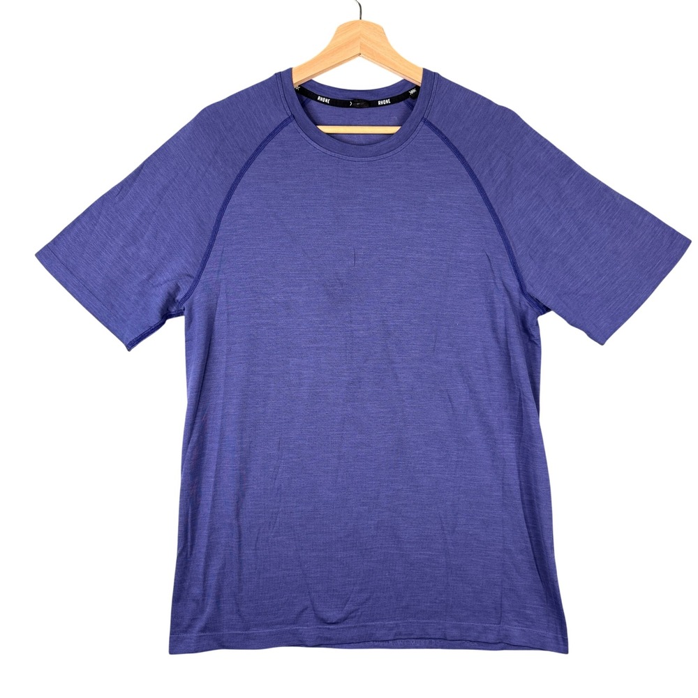 Rhone Reign Short Sleeve Training Shirt Purple Heather 100429 Mens Size Large